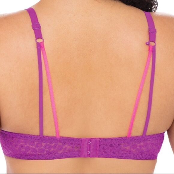 Purple Lace Racerback Push Up Bra - Picture 3 of 4